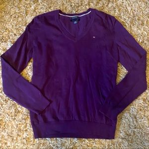Tommy Hilfiger - Eggplant Purple Vneck Sweater
